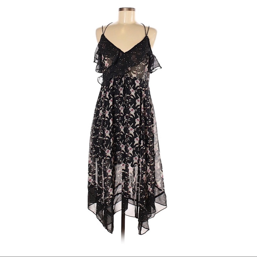 Floral and Polka Dot Boho Midi Dress - Picture 7 of 8